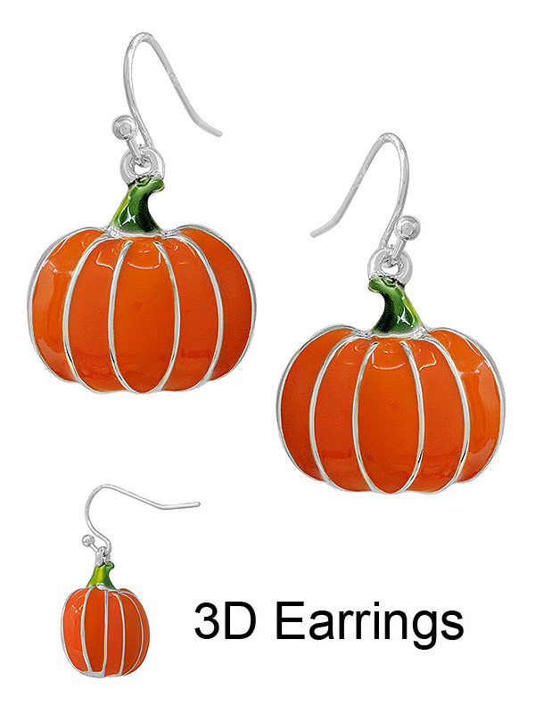 HALLOWEEN THEME EPOXY 3D PUMPKIN EARRING