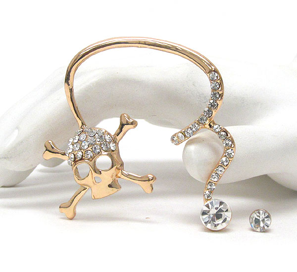 Crystal deco skull earcuff