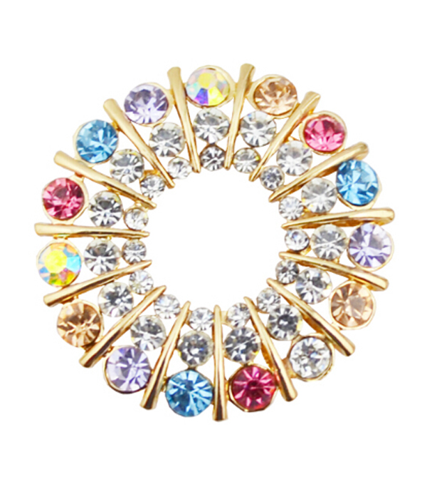 Crystal bouquet brooch or pin