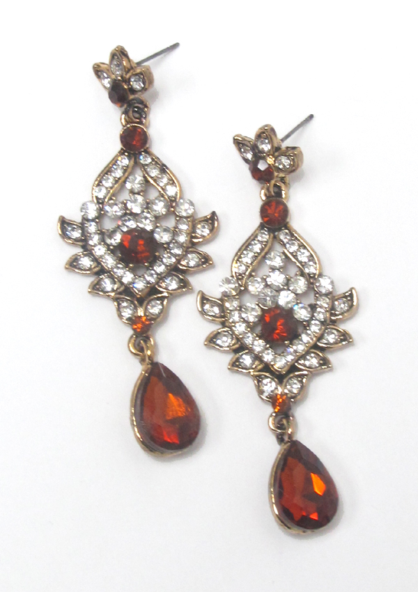 Rhinestone teardrop crystal drop earrings 