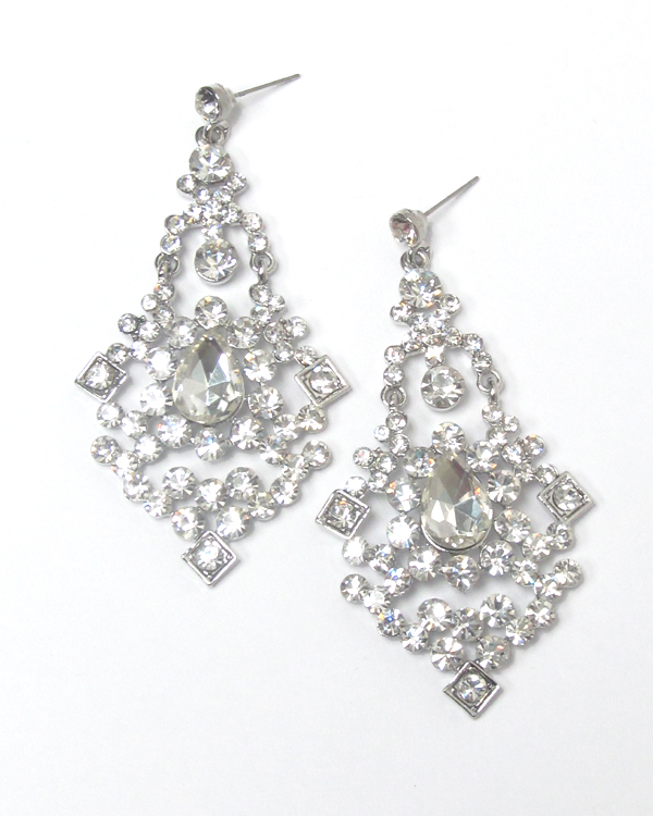 Crystal and rhinestone drop earrings