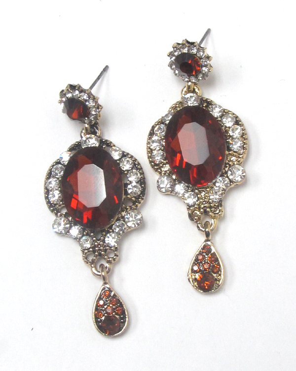 Linked crystals drop earrings