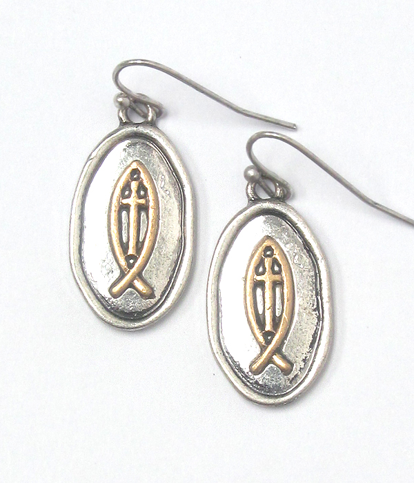 Religious inspiration fish earring