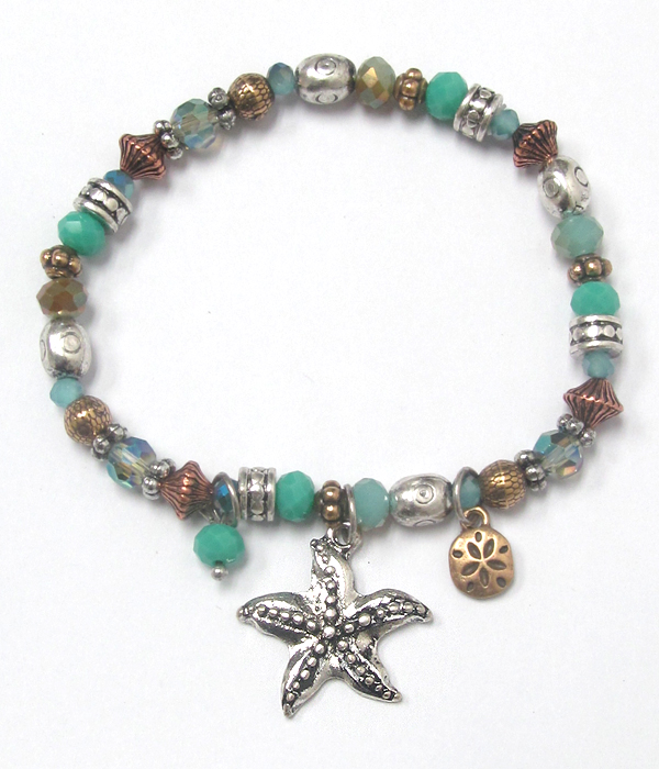 Starfish charm stretch bracelet