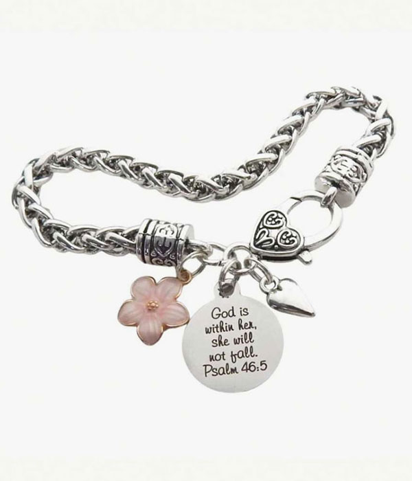 Religious inspiration message bracelet - psalm 46:5