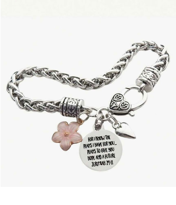 Religious inspiration message bracelet - jer 29:11