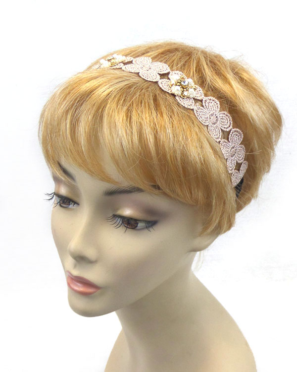 Flower lace head band