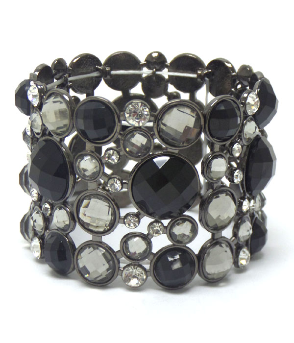 Luxury class austrian crystal multi bubble stretch bracelet