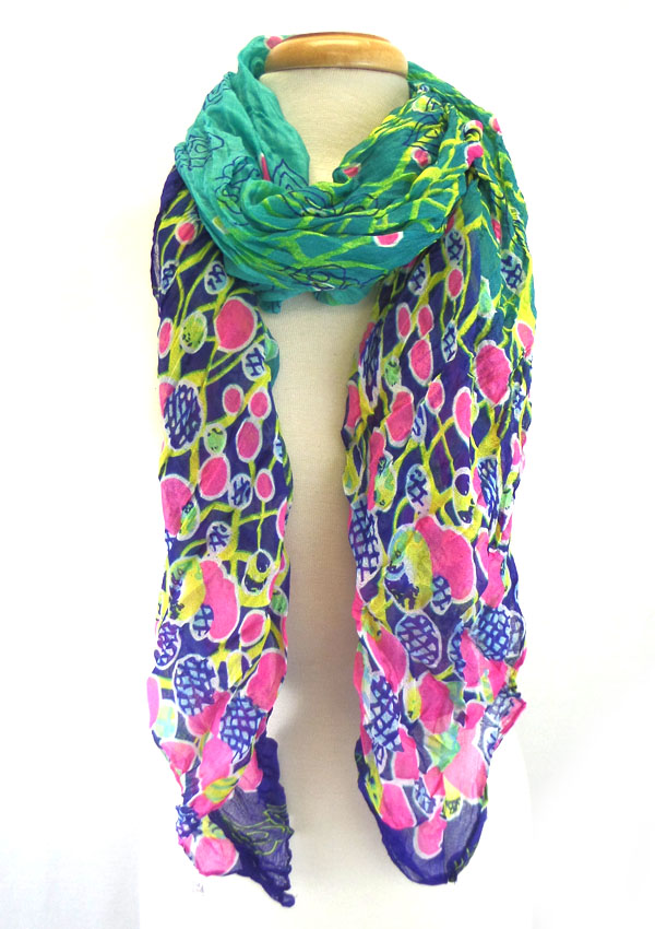 Multi color abstractive pattern scarf