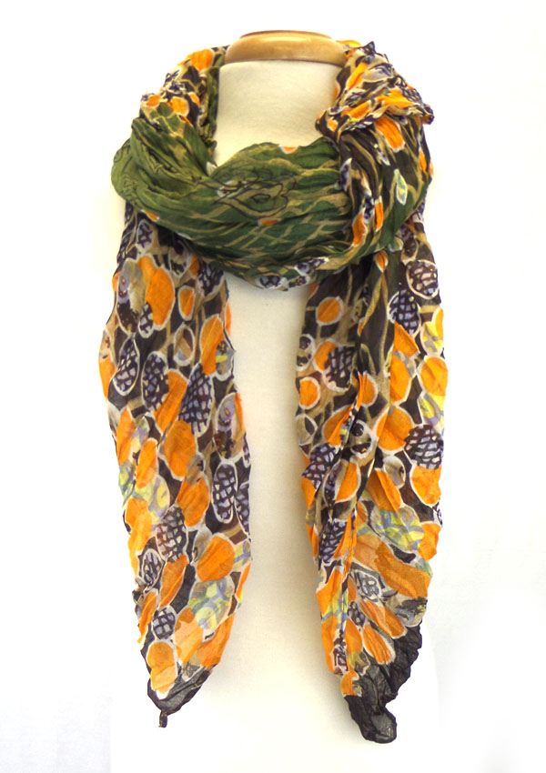 Multi color abstractive pattern scarf