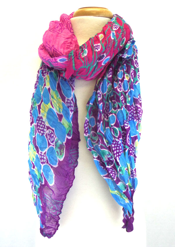 Multi color abstractive pattern scarf