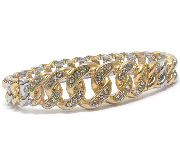 Crystal deco chain stretch bracelet