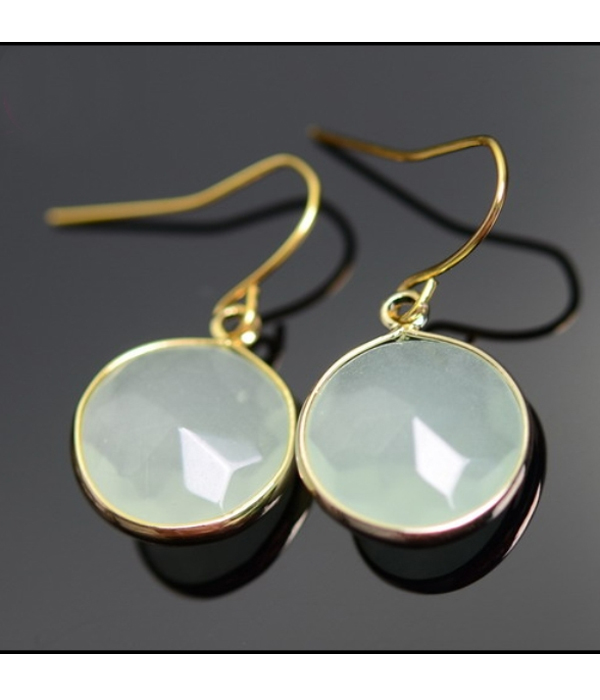 Handmade semi precious stone earring - green aventurine