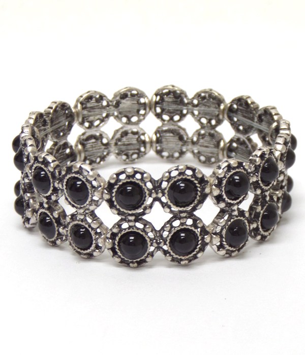 2 layer linked flowers barcelet 