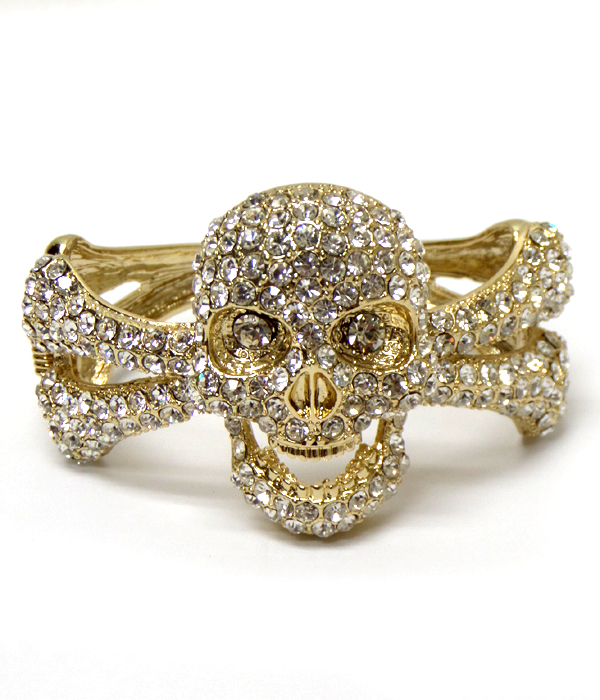 Skull crystals bangle bracelet 