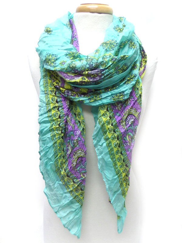 Flower pattern print scarf