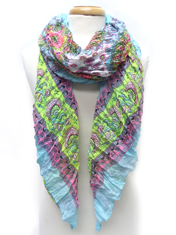 Flower pattern print scarf
