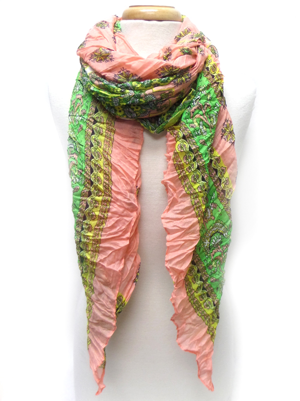 Flower pattern print scarf