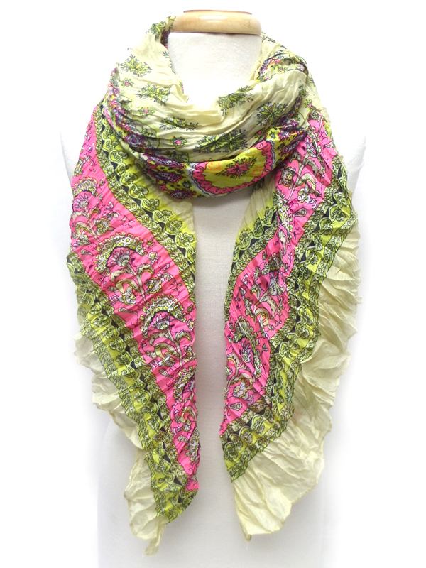 Flower pattern print scarf