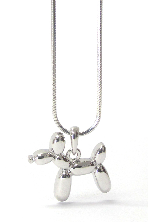 whitegold plating balloon puppy pendant necklace