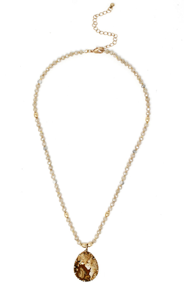 Semi precious stone pendant necklace