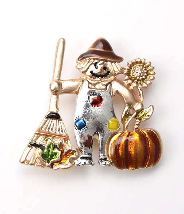 Thanksgiving theme brooch - pumpkin