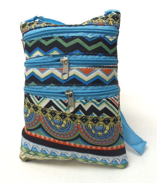 Tribal chevron print messanger bag 