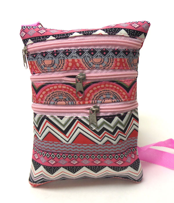 Tribal chevron print messanger bag 