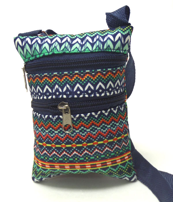 Tribal chevron print messanger bag 