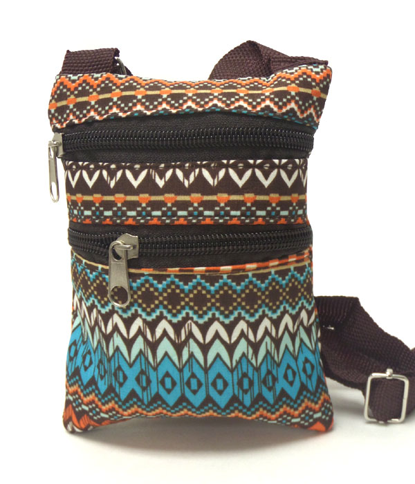 Tribal chevron print messanger bag