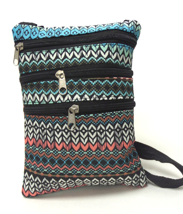 Tribal chevron print messanger bag