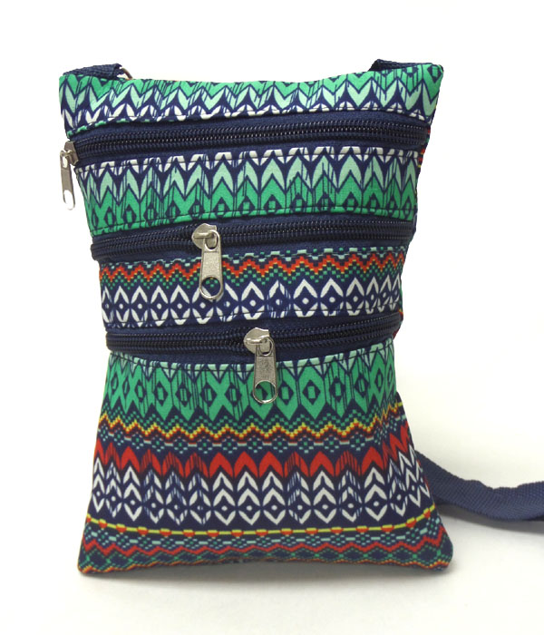 Tribal chevron print messanger bag