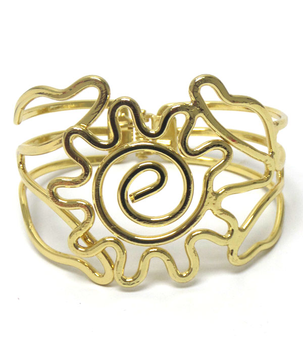 Metal art sun hinge bangle bracelet
