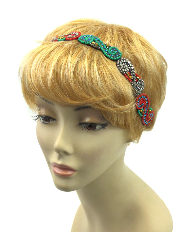 Handmade seed beads pattern headband