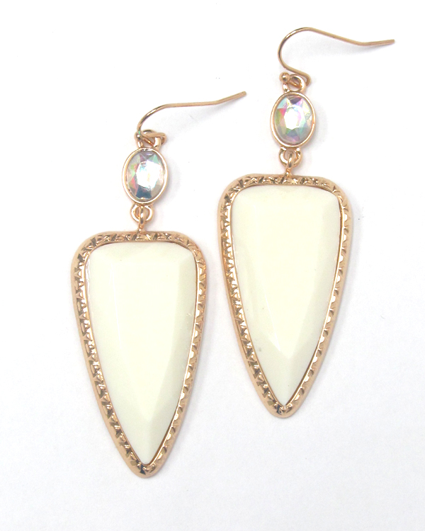 Arrowhead facet stone earring