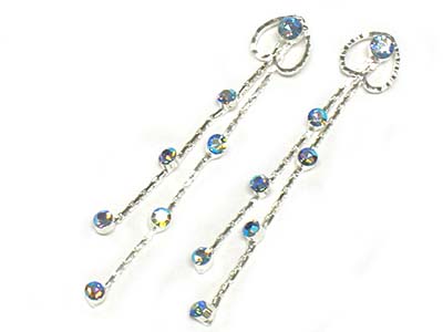 Crystal bubble long drop earring