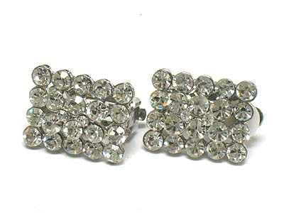 Crystal ball square earring