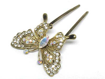 Crystal butterfly hair pin