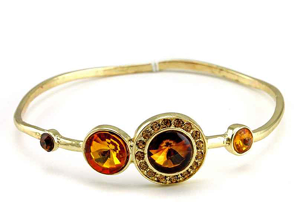 Crystal edge metal bangle