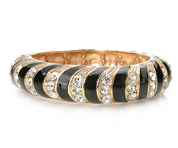 Crystal zebra epoxy bangle