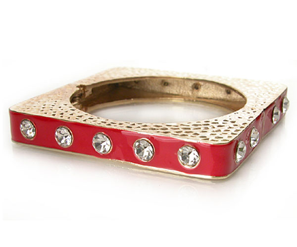 SQUARE CRYSTAL STUD EPOXY BANGLE