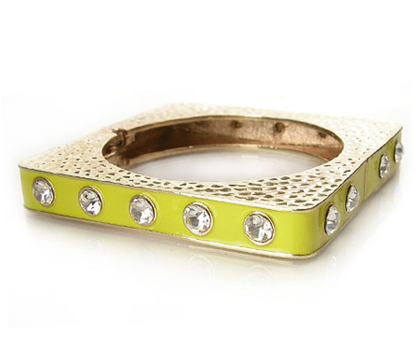 SQUARE CRYSTAL STUD EPOXY BANGLE