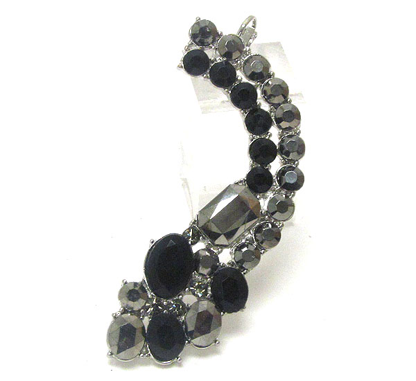 Multi shape crystal deco earcuff
