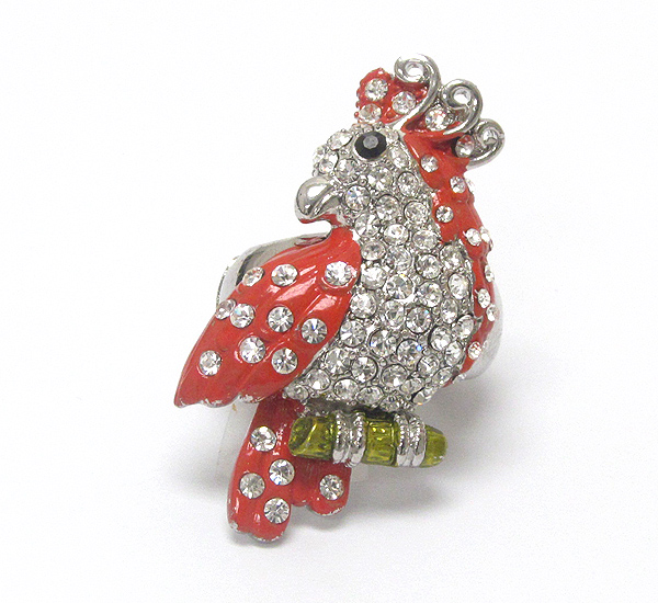 Crystal tropical bird stretch ring