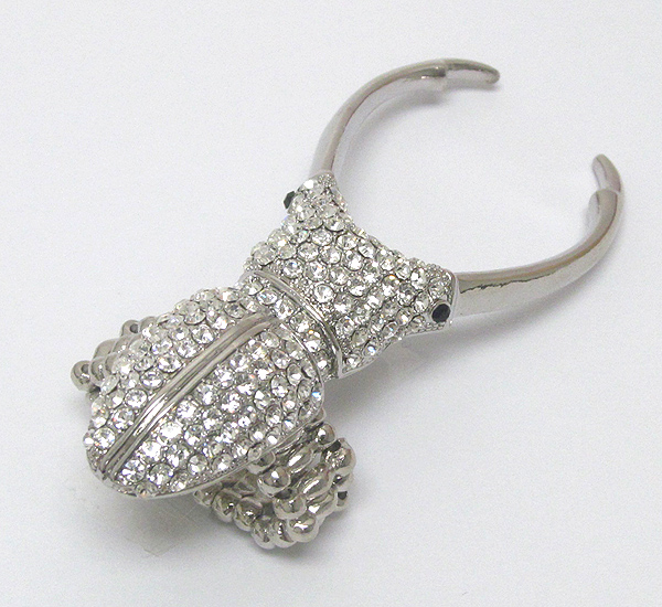 Crystal beatle stretch ring