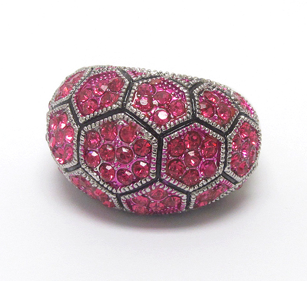 Crystal deco puff  stretch ring