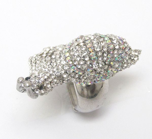 Crystal snail stretch ring