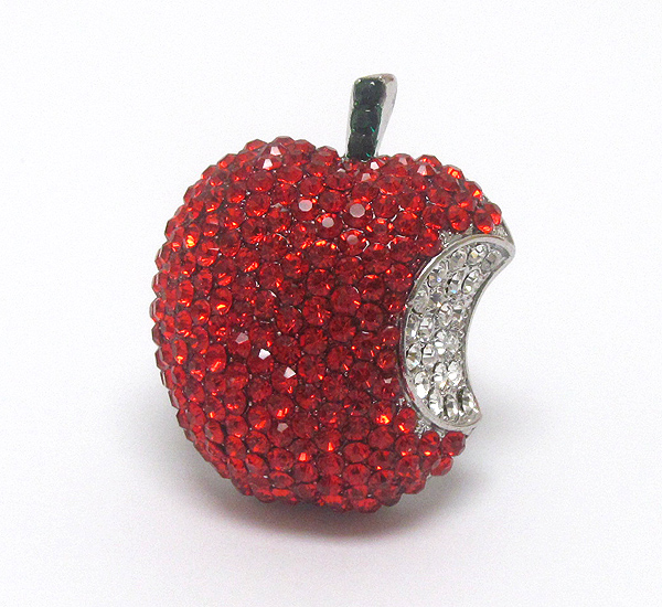 Crystal apple stretch ring