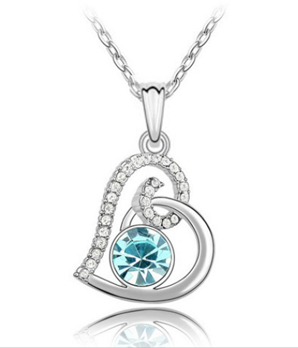 Crystal heart pendant necklace