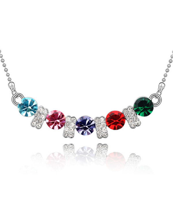 Crystal link necklace